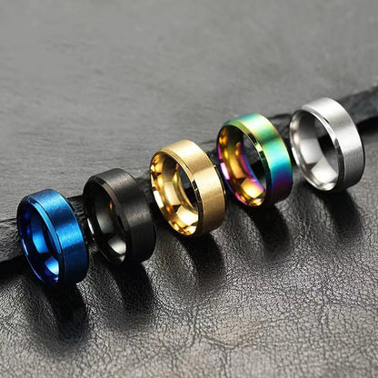 Stainless Steel Tungsten Ring – Unisex 8mm Brushed Wedding Band for Men & Women (6 Colors)