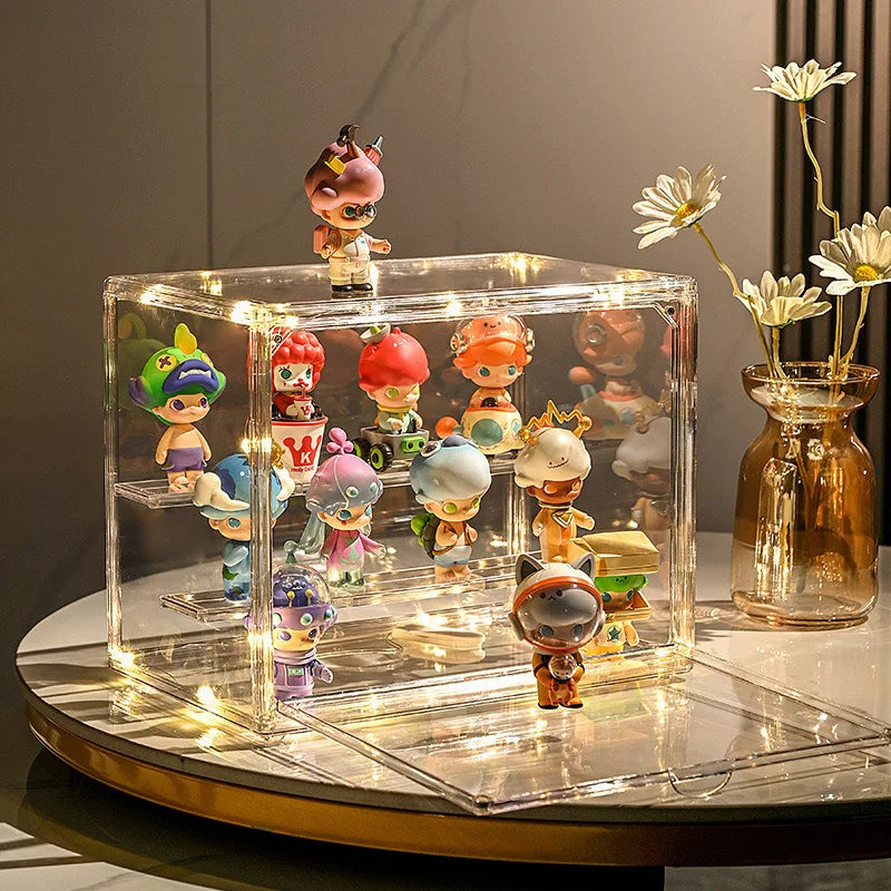 Three Layer Acrylic Display Rack – Transparent Ladder Jewelry & Anime Model Storage Box