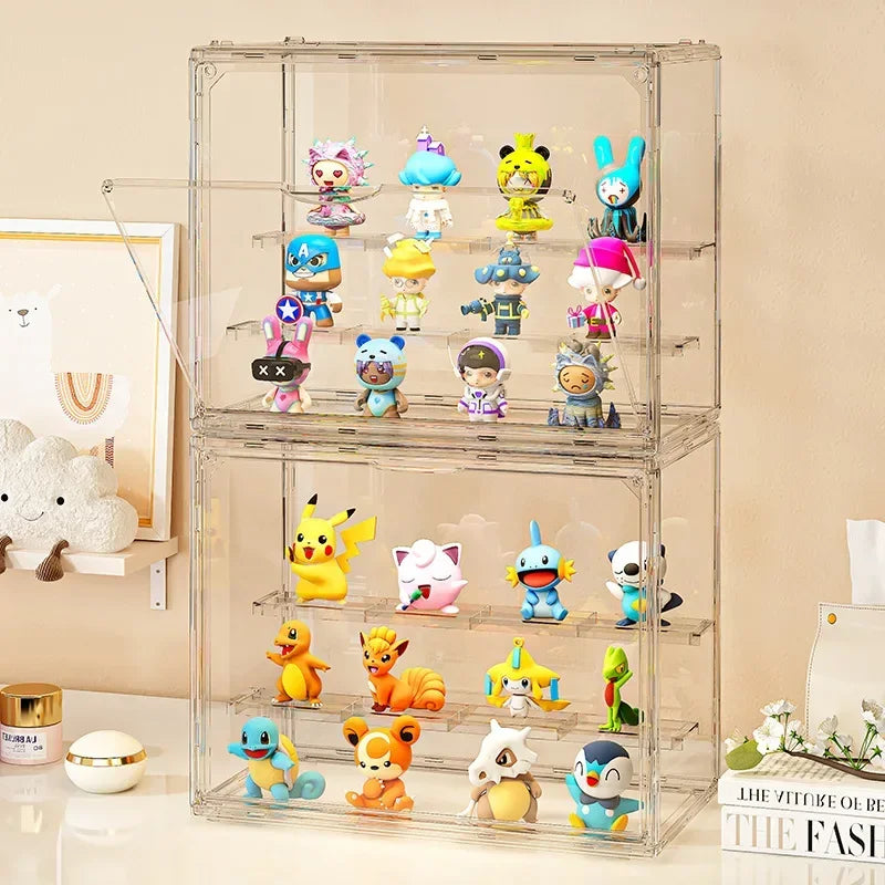 Three Layer Acrylic Display Rack – Transparent Ladder Jewelry & Anime Model Storage Box