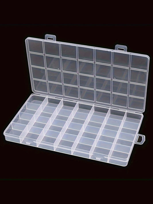 Transparent Jewelry Storage Box – Clear Plastic Organizer for Earrings, Beads & Small Items