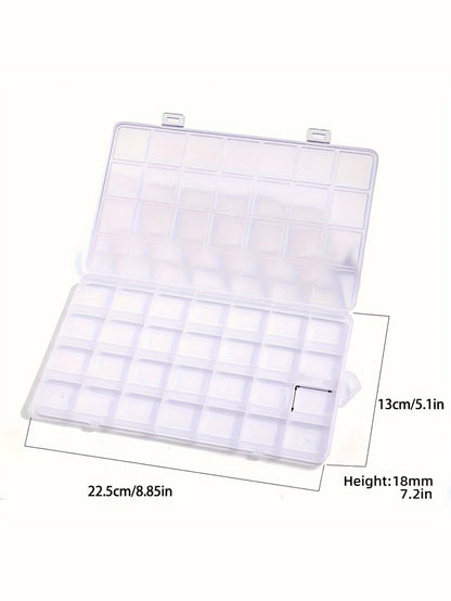Transparent Jewelry Storage Box – Clear Plastic Organizer for Earrings, Beads & Small Items