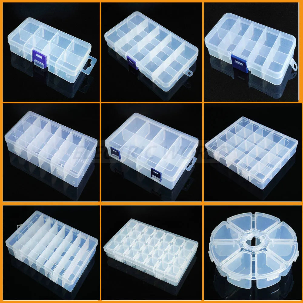Transparent Plastic Screw Compartment Box – Jewelry, Earring & Tool Storage Organizer