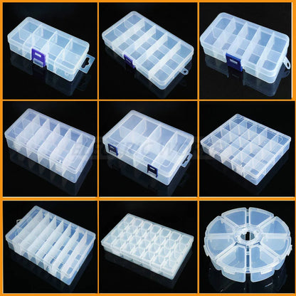 Transparent Plastic Screw Compartment Box – Jewelry, Earring & Tool Storage Organizer