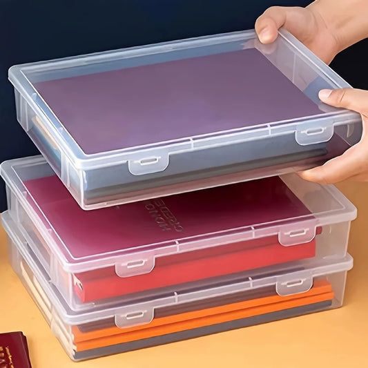 Transparent Plastic Storage Box – Dustproof Organizer for Jewelry, Stationery & Files
