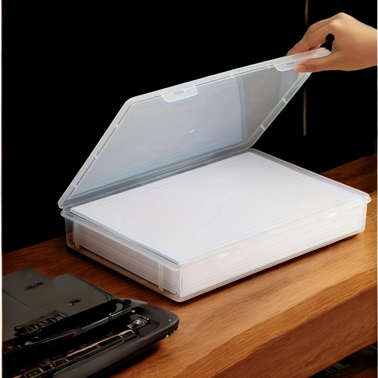Transparent Plastic Storage Box – Dustproof Organizer for Jewelry, Stationery & Files