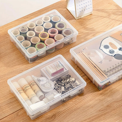 Transparent Plastic Storage Box – Dustproof Organizer for Jewelry, Stationery & Files