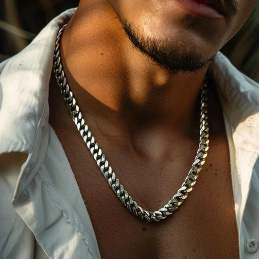 Vnox Stainless Steel Cuban Chain Necklace – Waterproof Unisex Miami Curb Link
