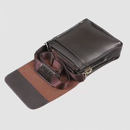 Men's Vertical Crossbody Bag, PU & Polyester Lining